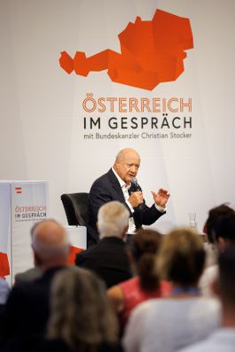 Am 7. August 2026 lud Bundeskanzler Christian Stocker zur Veranstaltung "&Ouml;sterreich im Gespr&auml;ch" in Salzburg.