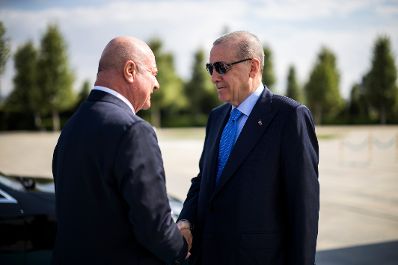 Am 10. August 2026 reiste Bundeskanzler Christian Stocker (l.) zu einem Arbeitsbesuch nach Ankara. Im Bild mit dem Pr&auml;sident der Republik T&uuml;rkei Recep Tayyip Erdoğan (r.).