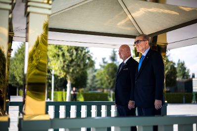 Am 10. August 2026 reiste Bundeskanzler Christian Stocker (l.) zu einem Arbeitsbesuch nach Ankara. Im Bild mit dem Pr&auml;sident der Republik T&uuml;rkei Recep Tayyip Erdoğan (r.).