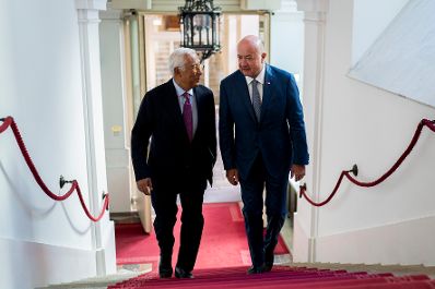 Am 15. September 2026 empfing Bundeskanzler Christian Stocker (r.) den Pr&auml;sidenten des Europ&auml;ischen Rates Ant&oacute;nio Costa (l.), zu einem Arbeitsbesuch im Bundeskanzleramt.