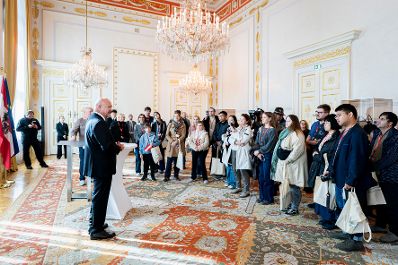 Am 26. Oktober 2026 lud Bundeskanzler Christian Stocker (im Bild) anl&auml;sslich des Nationalfeiertags Besucherinnen und Besucher zum Tag der offenen T&uuml;r ins Bundeskanzleramt.