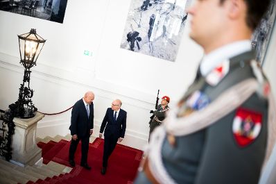 Am 29. Juli 2026 empfing Bundeskanzler Christian Stocker (l.) den Premierminister des Gro&szlig;herzogtums Luxemburg Luc Frieden (r.) zu einem Gespr&auml;ch.