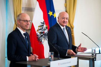 Am 29. Juli 2026 empfing Bundeskanzler Christian Stocker (r.) den Premierminister des Gro&szlig;herzogtums Luxemburg Luc Frieden (l.) zu einem Gespr&auml;ch.