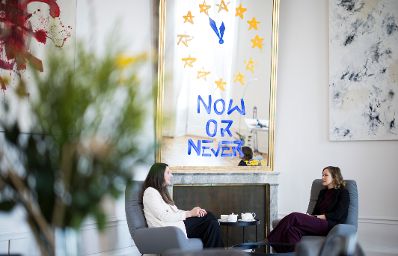 Am 26. M&auml;rz 2025 empfing Bundesministerin Claudia Plakolm (r.) die EU-Abgeordnete Sophia Kircher (l.) zu einem Arbeitsgespr&auml;ch.