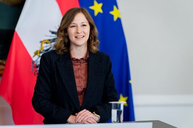Am 14. Mai 2025 empfing Bundesministerin Claudia Plakolm (im Bild) die schwedischen EU-Ministerin Jessica Rosencrantz zu einem Arbeitsbesuch im Bundeskanzleramt.