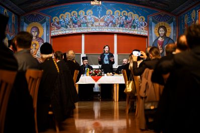 Am 14. J&auml;nner 2026 nahm Bundesministerin Claudia Bauer (m.r.) am Neujahrsempfang der serbisch-orthodoxen Kirchengemeinde in der Kirche Christi Auferstehung teil.