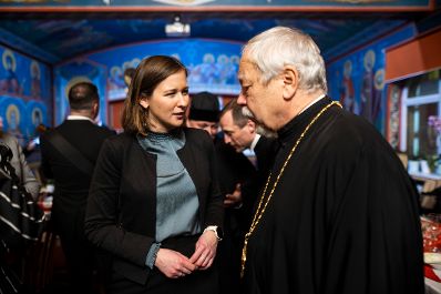 Am 14. J&auml;nner 2026 nahm Bundesministerin Claudia Bauer (l.) am Neujahrsempfang der serbisch-orthodoxen Kirchengemeinde in der Kirche Christi Auferstehung teil.