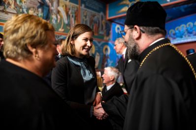 Am 14. J&auml;nner 2026 nahm Bundesministerin Claudia Bauer (m.) am Neujahrsempfang der serbisch-orthodoxen Kirchengemeinde in der Kirche Christi Auferstehung teil.