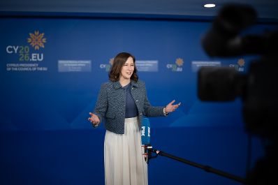 Am 11. Mai 2026 nahm Bundesministerin Claudia Bauer (im Bild) an der Informellen Tagung der Ministerinnen und Minister f&uuml;r europ&auml;ische Angelegenheiten in Nikosia teil.