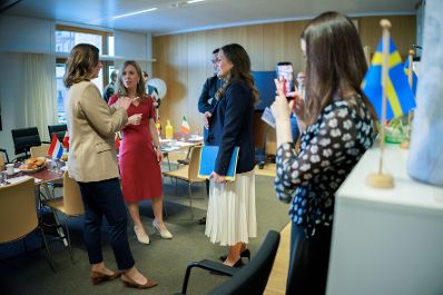 Am 26. Mai 2026 reiste Bundesministerin Claudia Bauer (l.) nach Br&uuml;ssel und nahm am Rat f&uuml;r &bdquo;Allgemeine Angelegenheiten&ldquo; der Europ&auml;ischen Union teil. Im Bild beim &bdquo;Ministers for Future&ldquo; Fr&uuml;hst&uuml;ck.