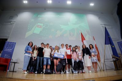 Am 22. Juni 2026 nahm Bundesministerin Claudia Bauer (im Bild) im Rahmen ihres Bundesl&auml;ndertages an der Preisverleihung des EU-Online-Video-Wettbewerbs #UniteYourEUinPeace teil.