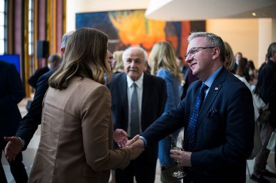 Am 13. Juli 2026 reiste Bundesministerin Claudia Bauer (l.) zu einem mehrt&auml;gigen Arbeitsbesuch nach New York. Im Bild bei einem Empfang anl&auml;sslich der slowakischen Kandidatur als nichtst&auml;ndiges Mitglied im Sicherheitsrat der Vereinten Nationen .