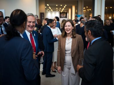 Am 13. Juli 2026 reiste Bundesministerin Claudia Bauer zu einem mehrt&auml;gigen Arbeitsbesuch nach New York. Im Bild bei einem Empfang anl&auml;sslich der slowakischen Kandidatur als nichtst&auml;ndiges Mitglied im Sicherheitsrat der Vereinten Nationen .