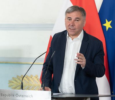 Am 8. Mai 2026 fand der Festakt zum Gedenken an die Befreiung vom Nationalsozialismus und an die Beendigung des Zweiten Weltkrieges in Europa im Bundeskanzleramt statt. Im Bild Festredner Ivan Krastev.