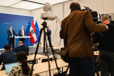 Am 20. M&auml;rz 2024 nahmen Bundesminister Johannes Rauch und Bundesminister Martin Polaschek am Pressefoyer nach dem Ministerrat teil.