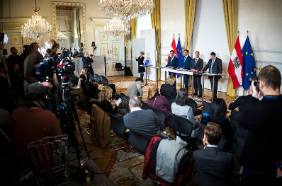 Am 10. November 2025 gab Staatssekret&auml;r Alexander Pr&ouml;ll gemeinsam mit Vizekanzler Andreas Babler, Bundesminister Christoph Wiederkehr und IRG-Pr&auml;sident Oskar Deutsch eine Pressekonferenz zum Thema Nationale Strategie gegen Antisemitismus, im Bundeskanzleramt.