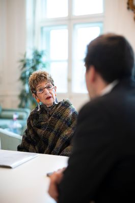 Am 5. Februar 2026 empfing Staatssekret&auml;r Alexander Pr&ouml;ll (r.), Ingrid Korosec (l.) die Pr&auml;sidentin und Bundesvorsitzende des &Ouml;sterreichischen Seniorenbundes, zu einem Arbeitsgespr&auml;ch im Bundeskanzleramt.