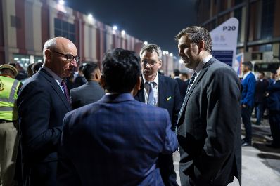 Am 18. Februar 2026 reiste Staatssekret&auml;r Alexander Pr&ouml;ll (r.) zu einem mehrt&auml;gigen Arbeitsbesuch nach Neu-Delhi. Im Bild beim Besuch vom &bdquo;AI Impact Summit 2026&ldquo;.