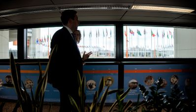 Am 16. M&auml;rz 2026 nahm Staatssekret&auml;r Alexander Pr&ouml;ll (im Bild) am Global Fraud Summit 2026 im Vienna International Center teil.