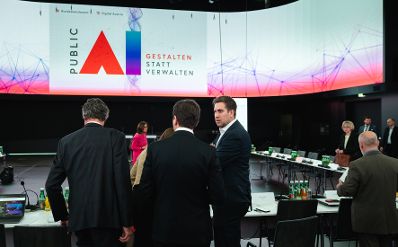 Am 19. M&auml;rz 2026 nahm Staatssekret&auml;r Alexander Pr&ouml;ll (m.r.) an der KI-Konklave im Haus der Digitalisierung teil.