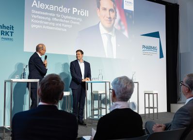 Am 29. Mai 2026 nahm Staatssekret&auml;r Alexander Pr&ouml;ll (r.) an der Pharmig Generalversammlung teil.