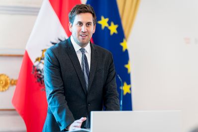Am 18. Juni 2026 bestellte der Bundeskanzler Vertreterinnen und Vertreter der Wirtschaft zu Mitgliedern der bei der Bundesanstalt "Statistik &Ouml;sterreich" eingerichteten Wirtschaftskurie. Im Bild Staatssekret&auml;r Alexander Pr&ouml;ll.