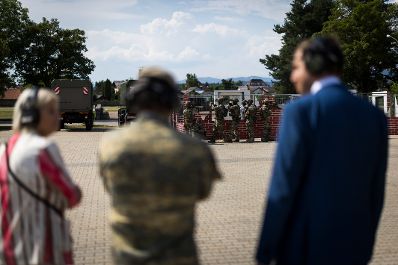 Am 1. Juli 2026 besuchte Staatssekret&auml;r Alexander Pr&ouml;ll gemeinsam mit Bundesministerin Klaudia Tanner die 7. J&auml;gerbrigade in Klagenfurt.