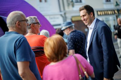 Am 3. Juli 2026 nahm Staatssekret&auml;r Alexander Pr&ouml;ll (r.) an der ID Austria Servicetour 2026 in Eisenstadt teil.