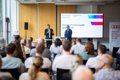 Am 19. August 2026 nahm Staatssekret&auml;r Alexander Pr&ouml;ll (l.) im Rahmen seines Bundesl&auml;ndertages in Nieder&ouml;sterreich, am ID Austria Unternehmertag 2026 in St.P&ouml;lten teil.