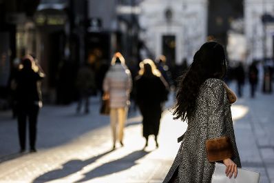 Passanten in den Wiener Einkaufsstra&szlig;en. Schlagw&ouml;rter: Passanten, Menschen, einkaufen, Stadt, Gesch&auml;fte, Stra&szlig;en, Touristen