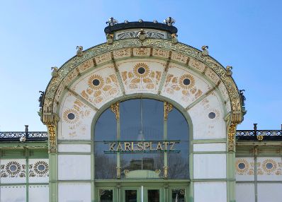 Im Bild der Otto Wagner Pavillon Karlsplatz in Wien. Schlagworte: Otto Wagner, Pavillon, Karlsplatz, Architektur