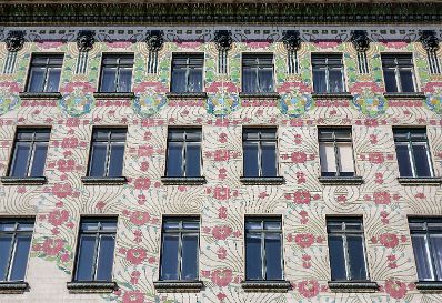 Die Wienzeilenh&auml;user von Otto Wagner. Schlagw&ouml;rter: Otto Wagner, Architektur, Architekt, Jugendstil, Majolikahaus