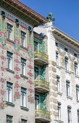 Die Wienzeilenh&auml;user von Otto Wagner. Schlagworte: Otto Wagner, Wienzeilenhaus, Wienzeilenh&auml;user, Architektur