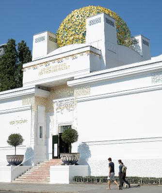 Das Ausstellungsgeb&auml;ude der Wiener Secession. Schlagworte: Architektur, Denkmal, Geb&auml;ude, Sehensw&uuml;rdigkeit, Stadtlandschaft