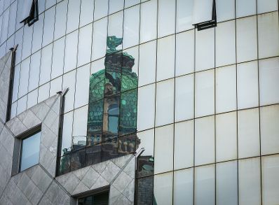 Architektur, Architekturdetail, Stephansplatz, Haas-Haus Wien, Spiegelung