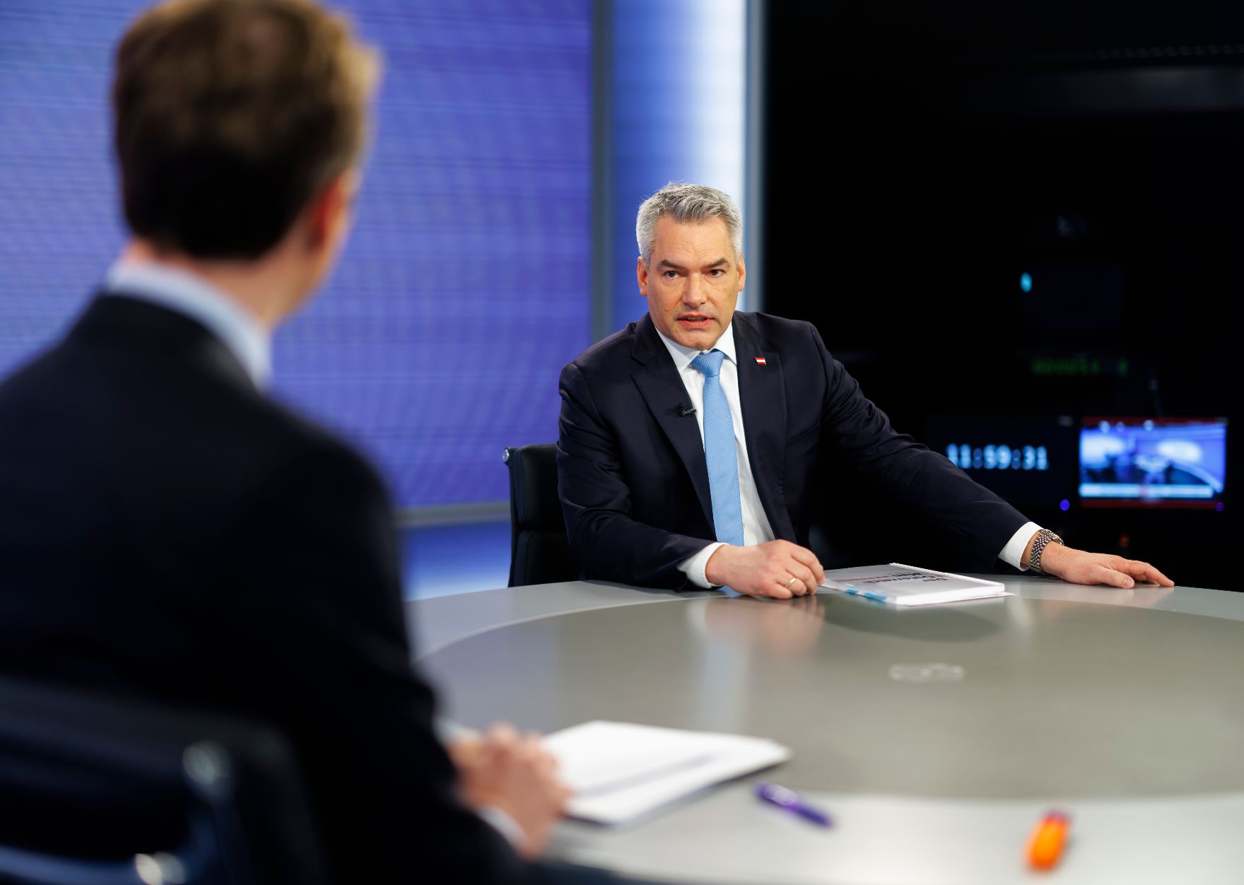 Am 28. Jänner 2024 stellte sich Bundeskanzler Karl Nehammer den Fragen bei der ORF-Pressestunde.