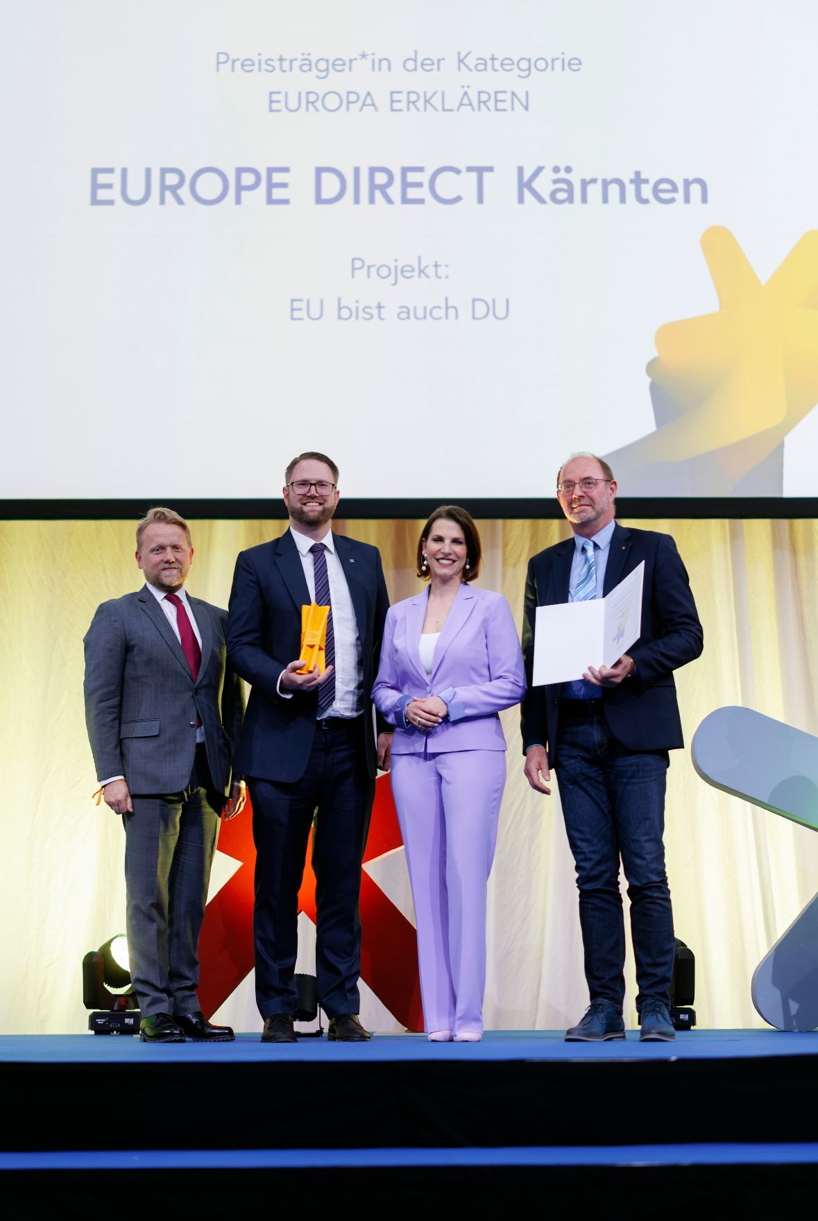 Am 9. Mai 2023 überreichte Bundesministerin Karoline Edtstadler (2.v.r) den Europa-Staatspreis 2023 in 5 Kategorien.