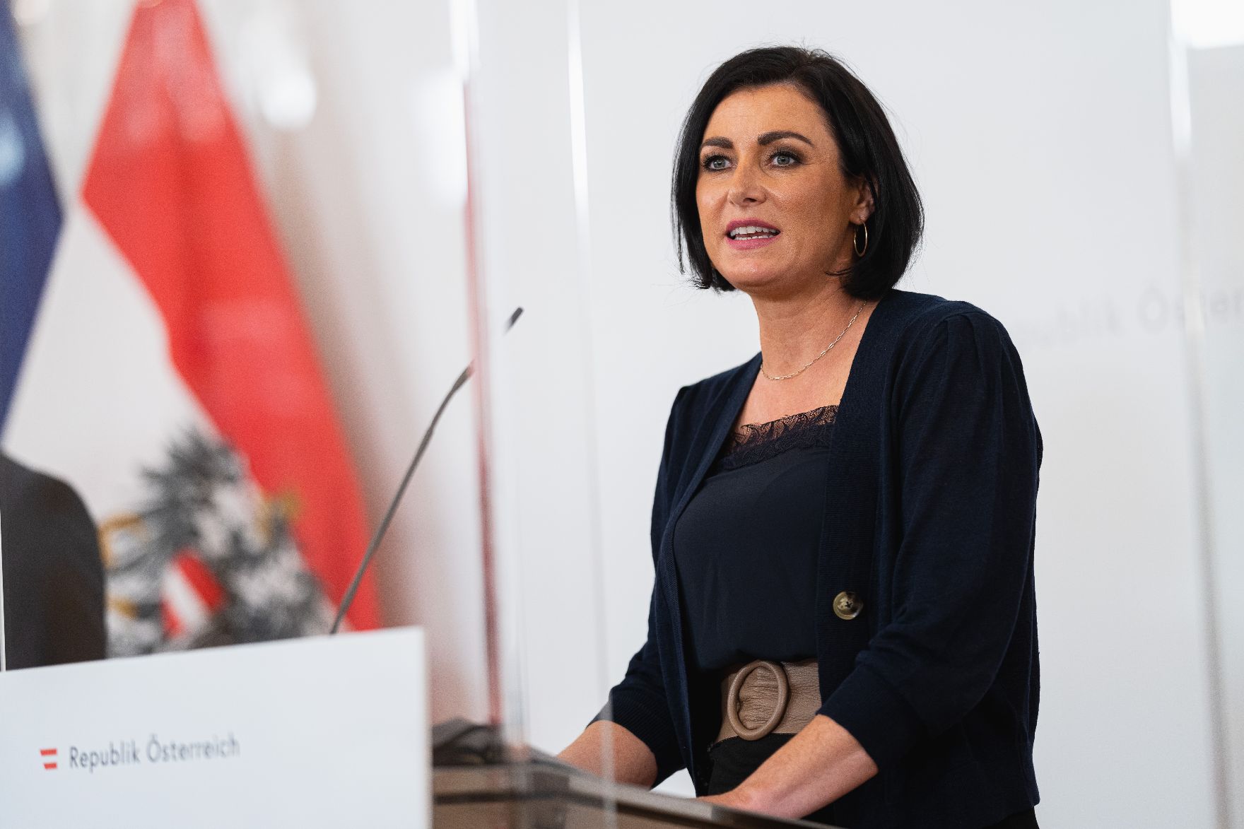 Im Bild Bundesministerin Elisabeth Köstinger nach dem Ministerrat am 9. Juni 2021.