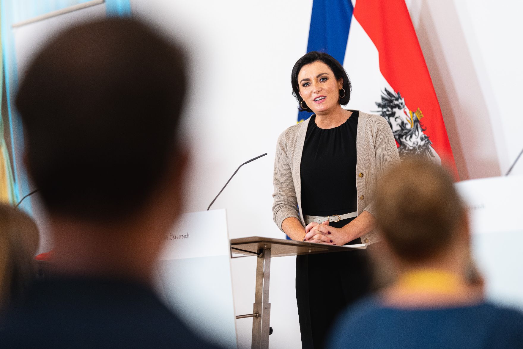 Im Bild Bundesministerin Elisabeth Köstinger nach dem Ministerrat am 23. Juni 2021.