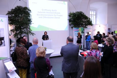 Am 18. Oktober 2012 fand die Verwaltungsmesse unter der Schirmherrschaft von Bundesministerin Gabriele Heinisch-Hosek im MuseumsQuartier in Wien statt. Im Bild die Bundesministerin bei der Eröffnung der 2. Verwaltungsmesse.