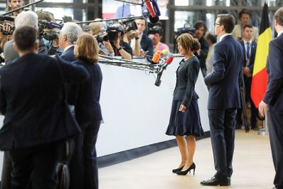 Am 30. Juni 2019 nahm Bundeskanzlerin Brigitte Bierlein (m.) am Sondergipfel des Europäischen Rats teil.