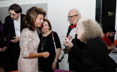 Am 21. September 2019 reiste Bundeskanzlerin Brigitte Bierlein (l.) anlässlich der UN-Generalversammlung nach New York. Im Bild mit Eric Kandel (m.r.), Denise Kandel (m.l.) und Lisl Steiner (r.).