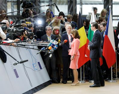 Am 17. Oktober 2019 nahm Bundeskanzlerin Brigitte Bierlein am Europäischen Rat der Staats- und Regierungschefs teil. Im Bild beim Pressestatement.