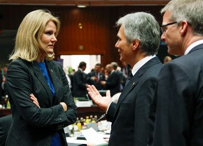 Am 22. November 2012 begann in Brüssel der 2-tägige Europäische Rat der EU-Staats- und Regierungschefs. Im Bild Bundeskanzler Werner Faymann (r.) mit Dänemarks Premierministerin Helle Thorning-Schmidt (l.).