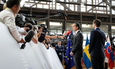 Am 23. Juni 2017 endete in Brüssel der zweitägige Europäische Rat der Staats- und Regierungschefs. Im Bild Bundeskanzler Christian Kern beim Pressestatement.