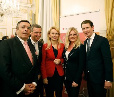 Am 11. März 2019 fand ein Empfang für österreichische Leitbetriebe im Bundeskanzleramt statt. Im Bild Bundeskanzler Sebastian Kurz (r.).