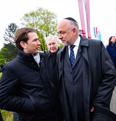 Am 5. Mai 2019 nahm Bundeskanzler Sebastian Kurz (l.) an der Gedenk- und Befreiungsfeier anlässlich der 74. Wiederkehr der Befreiung des KZ Mauthausens teil.