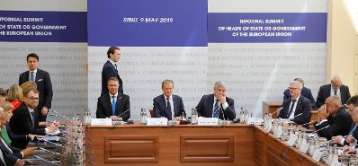 Am 9. Mai 2019 nahm Bundeskanzler Sebastian Kurz am EU-Gipfel in Sibiu teil.
