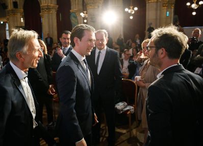 Am 13. Mai 2019 nahm Bundeskanzler Sebastian Kurz (m.l.) am European Newspaper Congress teil.