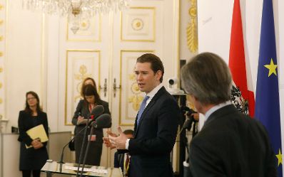 Am 19. November 2018 empfing Bundeskanzler Sebastian Kurz (2.v.r.) die Regierungschefs der Westbalkanstaaten zu einem Gipfeltreffen im Bundeskanzleramt. Im Bild bei der Pressekonferenz.